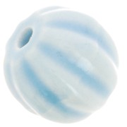 13mm Ceramic pumpkin beads - Iridescent light blue x10|raw }}