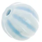 Perles citrouille en céramique 13 mm - Bleu clair irisé x10