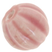 13mm Ceramic pumpkin beads - Iridescent pink x10|raw }}