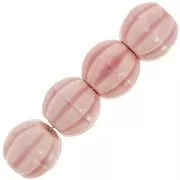 13mm Ceramic pumpkin beads - Iridescent pink x10