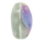 21x18mm olive ceramic beads - Sage green - Purple marbled x4
