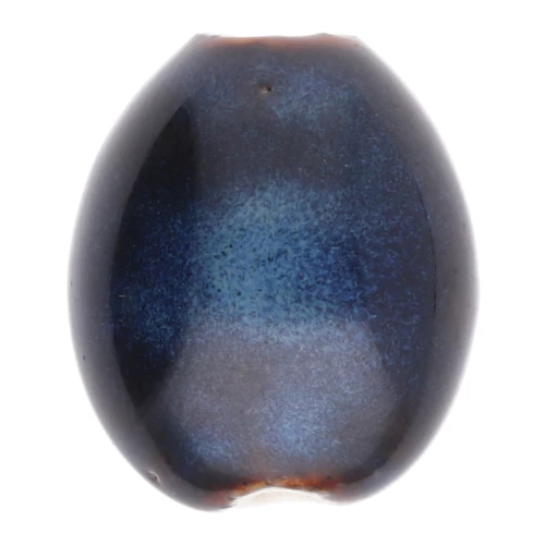 21x18mm olive ceramic beads - Dark brown - Midnight blue marbled x4