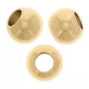 6 mm round beads with a 3 mm hole - Gold-plated 316F stainless steel x100