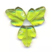 Vine leaf beads 15.5x14 mm - Transparent Olivine x5