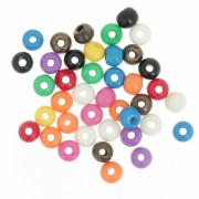Assortment of 6.5x5 mm flattened round beads in stained bone - Multicolor x20g|raw }}