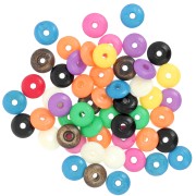 Assortment of heishi 9.5x3 mm round beads in stained bone - Multicolor x24g|raw }}