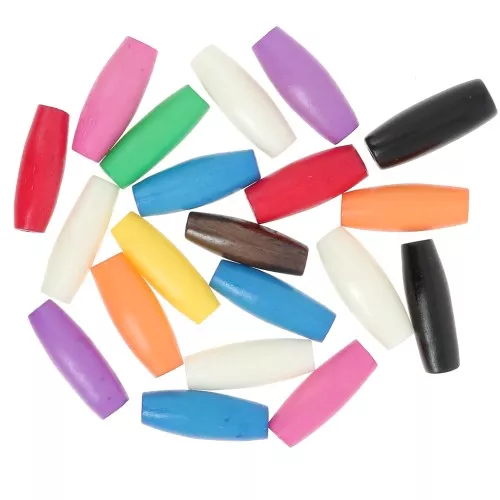 Assortment of 19x7.5 mm stained bone tube beads - Multicolor x25g