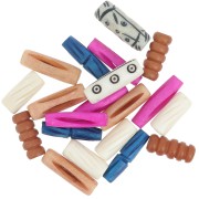 Set of engraved bone tube beads - Multicolor x35g|raw }}