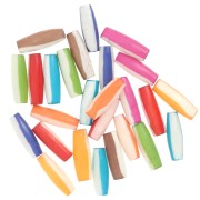 Assortment of 19x6.5 mm stained bone tube beads - Striped pattern - Multicolor x24g|raw }}