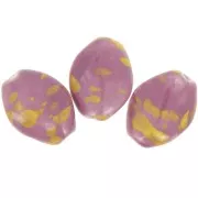 28x21.5mm Ceramic bead - Pink - Yellow speckled x1