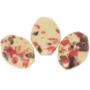 28x21.5mm Ceramic bead - Yellow - Mottled brown and red x1