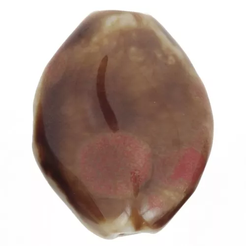 28x21.5mm Ceramic bead - Brown - Red marbled x1