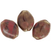 28x21.5mm Ceramic bead - Brown - Red marbled x1