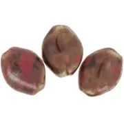 28x21.5mm Ceramic bead - Brown - Red marbled x1