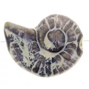 40x31mm Ceramic shell bead - Dark brown - Blue and beige marbled x1