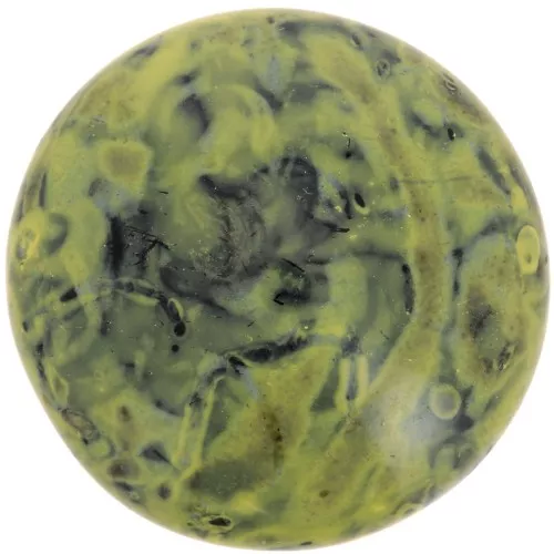 25mm Round glass cabochon by Puca® - Black Stony Beige Yellow x1