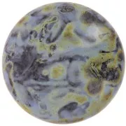 25mm Round glass cabochon by Puca® - Black Stony Blue x1