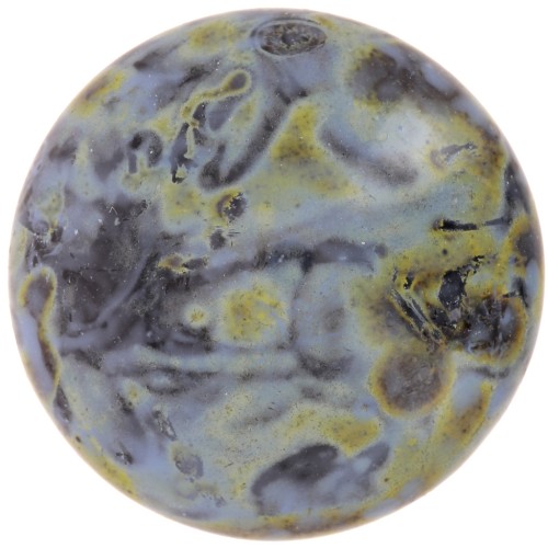 25mm Round glass cabochon by Puca® - Black Stony Blue x1