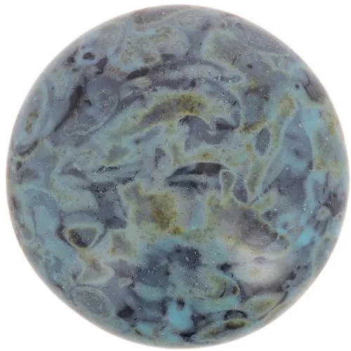 25mm Round glass cabochon by Puca® - Black Stony Blue Green x1