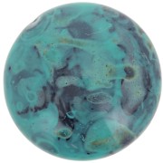 25mm Round glass cabochon by Puca® - Black Stony Emerald x1