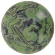25mm Round glass cabochon by Puca® - Black Stony Green x1|raw }}