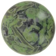 25mm Round glass cabochon by Puca® - Black Stony Green x1