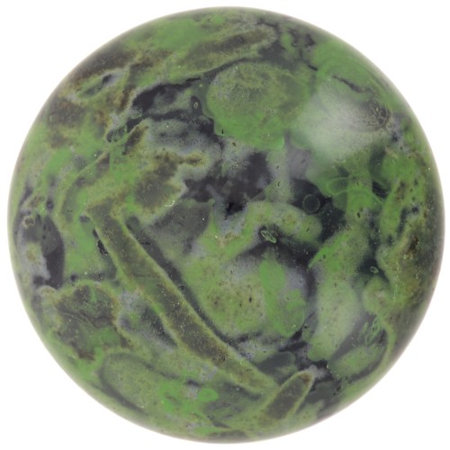 25mm Round glass cabochon by Puca® - Black Stony Green x1