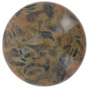 25mm Round glass cabochon by Puca® - Black Stony Orange x1|raw }}