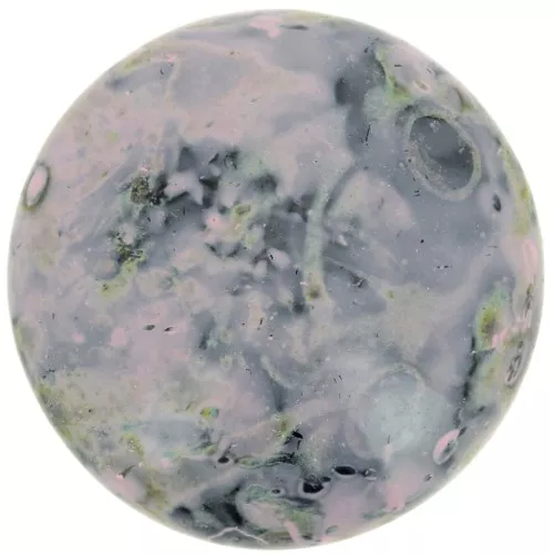 25mm Round glass cabochon by Puca® - Black Stony Pink x1