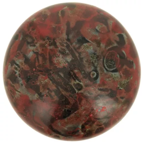 25mm Round glass cabochon by Puca® - Black Stony Red x1