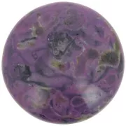 25mm Round glass cabochon by Puca® - Black Stony Violet x1