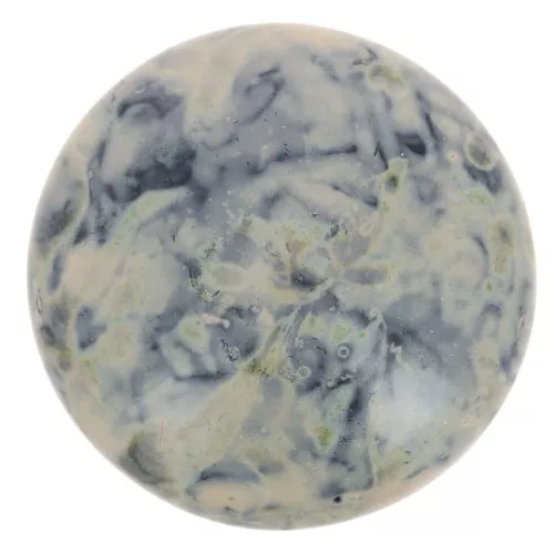 18mm Round glass cabochon by Puca® - Black Stony Beige x1
