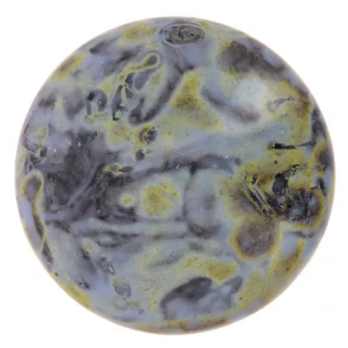 18mm Round glass cabochon by Puca® - Black Stony Blue x1