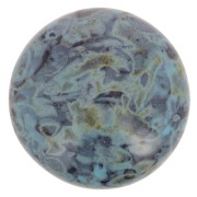 18mm Round glass cabochon by Puca® - Black Stony Blue Green x1|raw }}