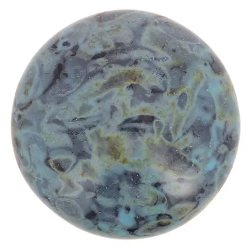 18mm Round glass cabochon by Puca® - Black Stony Blue Green x1