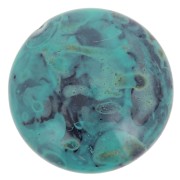 18mm Round glass cabochon by Puca® - Black Stony Emerald x1