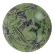 18mm Round glass cabochon by Puca® - Black Stony Green x1