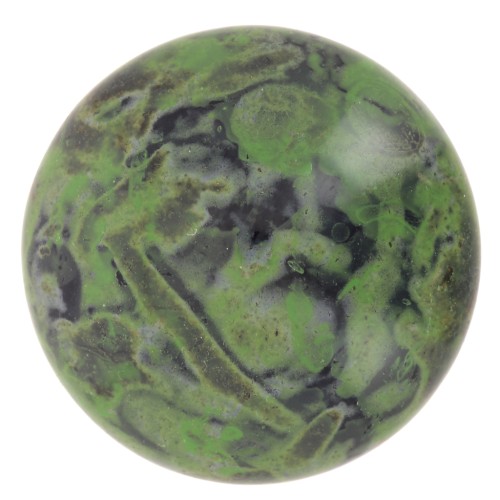 18mm Round glass cabochon by Puca® - Black Stony Green x1
