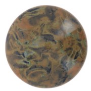18mm Round glass cabochon by Puca® - Black Stony Orange x1|raw }}