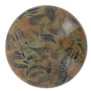18mm Round glass cabochon by Puca® - Black Stony Orange x1