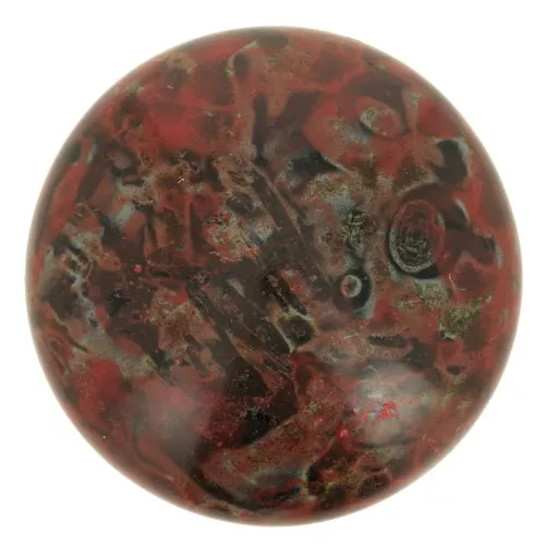 18mm Round glass cabochon by Puca® - Black Stony Red x1
