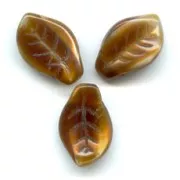 Undulated leaves 14x9mm Cream Caramel x20