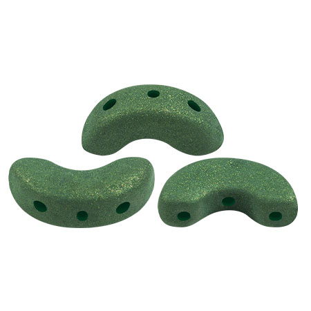 5x10mm Arcos® glass beads by Puca® - Trendy Fern Green Mat x10g