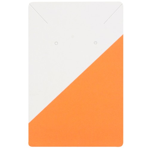 Pack of 10 jewelry cards 9x6 cm - Graphic pattern - Orange - White