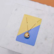 Pack of 10 jewelry insert cards 9x6 cm - Graphic pattern - Ochre - Royal blue