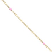 1.5mm 304 Gold stainless steel epoxy resin and fantasy mesh chain - Rose x1m