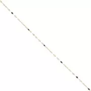 1.5mm 304 stainless stee Fancy mesh and epoxy resin chain - gold - Black x1m