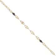 1.5mm 304 stainless stee Fancy mesh and epoxy resin chain - gold - Black x1m