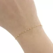 1.5mm - Stainless steel 304 Fancy mesh and epoxy resin chain -Gold - Orange x1m