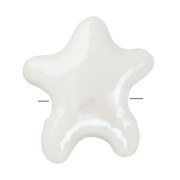 12x11mm Ceramic starfish beads - Iridescent white x5